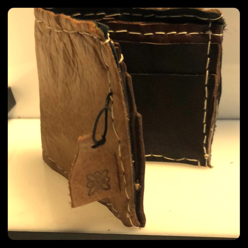 Handmade leather bifold wallet